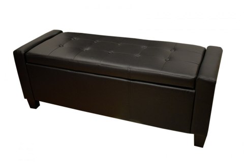 Sofa mała czarna eko skóra pufa black pu Sofa mała czarna eko skóra pufa black pu