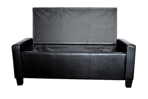 Sofa mała czarna eko skóra pufa black pu Sofa mała czarna eko skóra pufa black pu