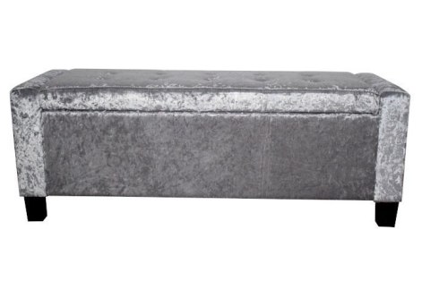 Sofa mała szara błyszcząca pufa GREY CRUSHED VELWET Sofa mała szara błyszcząca pufa GREY CRUSHED VELWET