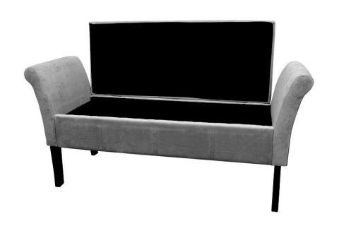 Sofa pufa grey chenille z oparciami duża Sofa pufa grey chenille z oparciami duża