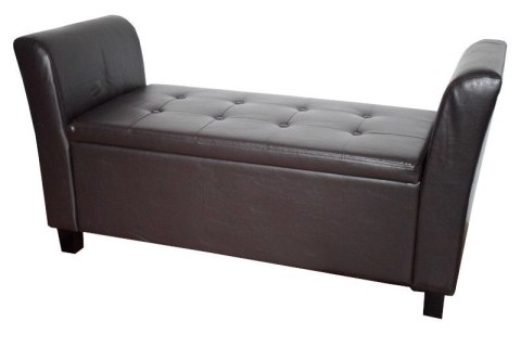 Sofa średnia brązowa eko skóra pufa Sofa średnia brązowa eko skóra pufa