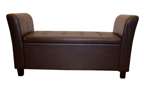 Sofa średnia brązowa eko skóra pufa Sofa średnia brązowa eko skóra pufa
