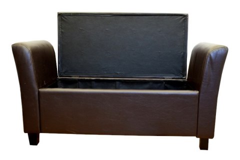Sofa średnia brązowa eko skóra pufa Sofa średnia brązowa eko skóra pufa