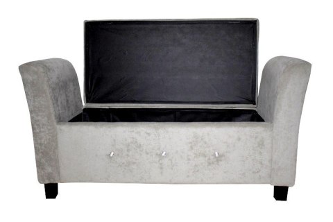 Sofa średnia srebrna silver chenille z guzikami Sofa średnia srebrna silver chenille z guzikami