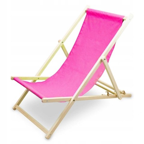 LEŻAK PLAŻOWY OGRODOWY DREWNIANY SKŁADANY REGULOWANY RÓŻOWY LEŻAK PLAŻOWY OGRODOWY DREWNIANY SKŁADANY REGULOWANY RÓŻOWY