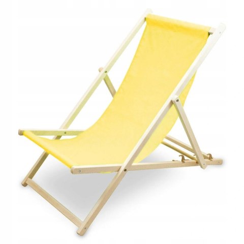 LEŻAK PLAŻOWY OGRODOWY DREWNIANY SKŁADANY REGULOWANY ŻÓŁTY LEŻAK PLAŻOWY OGRODOWY DREWNIANY SKŁADANY REGULOWANY ŻÓŁTY