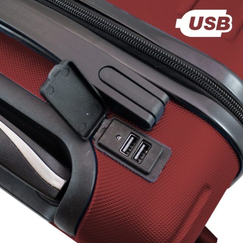 Nowoczesny set walizek z portem USB HIT Nowoczesny set walizek z portem USB HIT