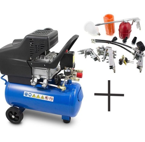 ZESTAW Kompaktowa, Mobilna Sprężarka Pojemność 24l 1500W + 13 elementów ZESTAW Kompaktowa, Mobilna Sprężarka Pojemność 24l 1500W + 13 elementów