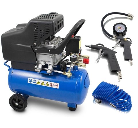 ZESTAW Kompaktowa, Mobilna Sprężarka Pojemność 24l 1500W + 3 elementy akcesoriów ZESTAW Kompaktowa, Mobilna Sprężarka Pojemność 24l 1500W + 3 elementy akcesoriów