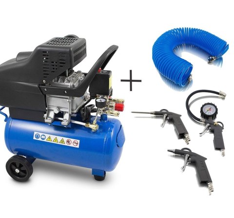 ZESTAW Kompaktowa, Mobilna Sprężarka Pojemność 24l 1500W + 4 elementy ZESTAW Kompaktowa, Mobilna Sprężarka Pojemność 24l 1500W + 4 elementy