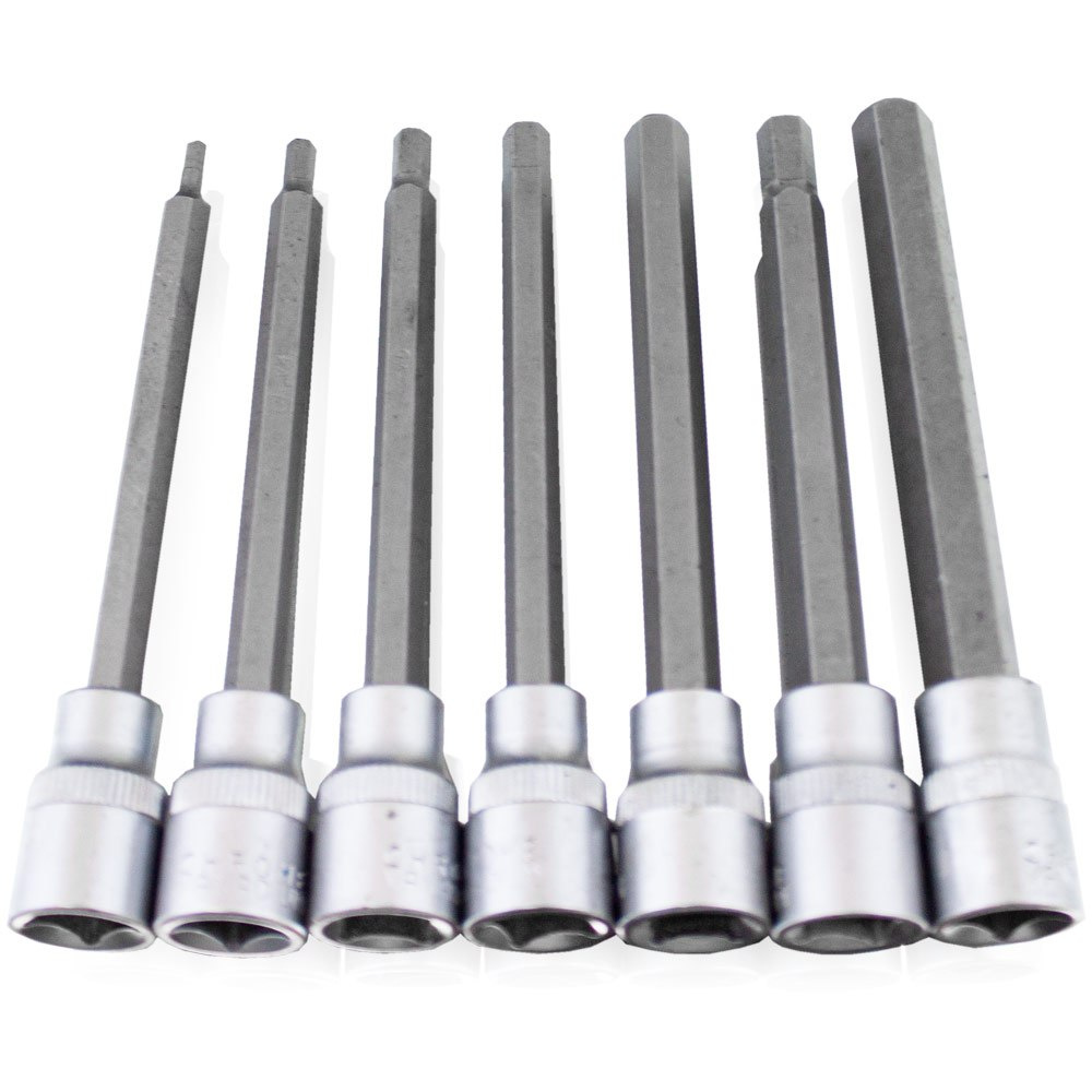 Zestaw Długich Nasadek TORX SPLINE XZN HEX 3/8" 110mm 21 el. Zestaw Długich Nasadek TORX SPLINE XZN HEX 3/8" 110mm 21 el.