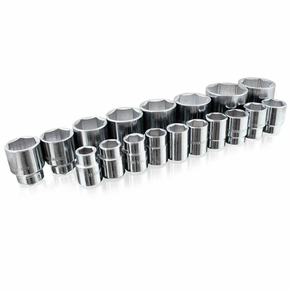 Zestaw kluczy nasadowych 19-60mm z grzechotką 23 elementy Zestaw kluczy nasadowych 19-60mm z grzechotką 23 elementy