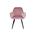 Krzesło welurowe tapicerowane 2 sztuki różowy