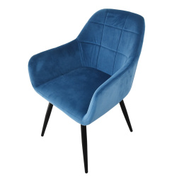 Krzesło welurowe tapicerowane 2 sztuki niebieski