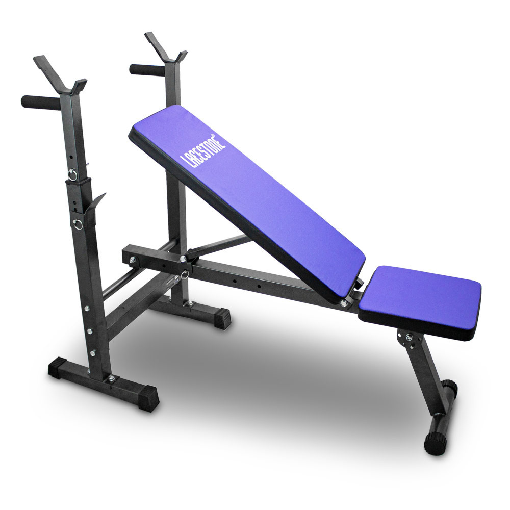 Zestaw Lacestone wielofunkcyjna ławka treningowa i stojak pod sztangę