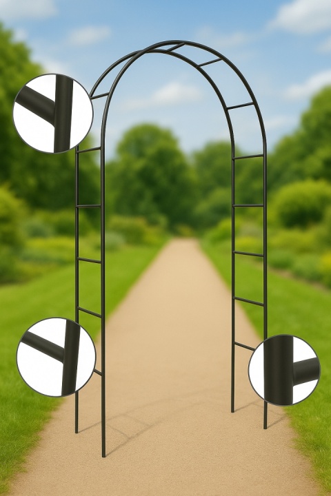 Pergola ogrodowa na róże pnącza czarna Pergola ogrodowa na róże pnącza czarna