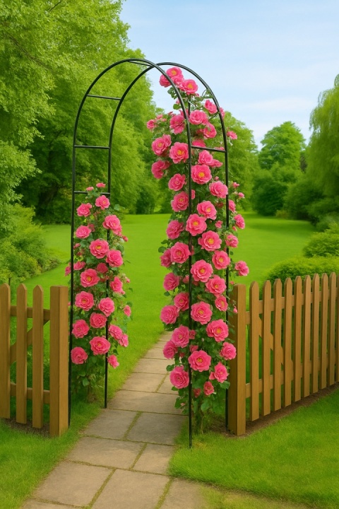 Pergola ogrodowa na róże pnącza czarna Pergola ogrodowa na róże pnącza czarna