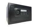 Czarny kompaktowy sejf biurowy na kod i klucz