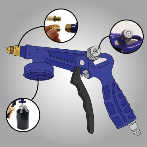 Pneumatyczny pistolet do konserwacji podwozia z przedłużką