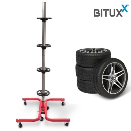Stalowy stojak na 4 koła opony do 150kg 245mm Czerwony