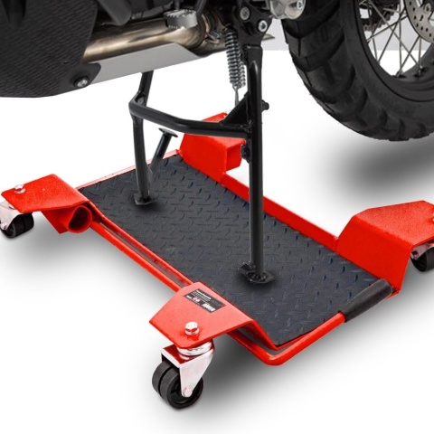 Wózek podest manewrowy do motocykli 200kg czerwony