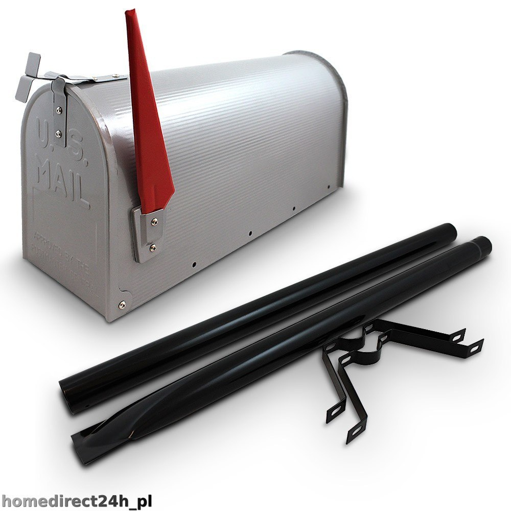 Skrzynka na listy amerykańska USA MAIL ze słupkiem (srebrny) Skrzynka na listy amerykańska USA MAIL ze słupkiem (srebrny)