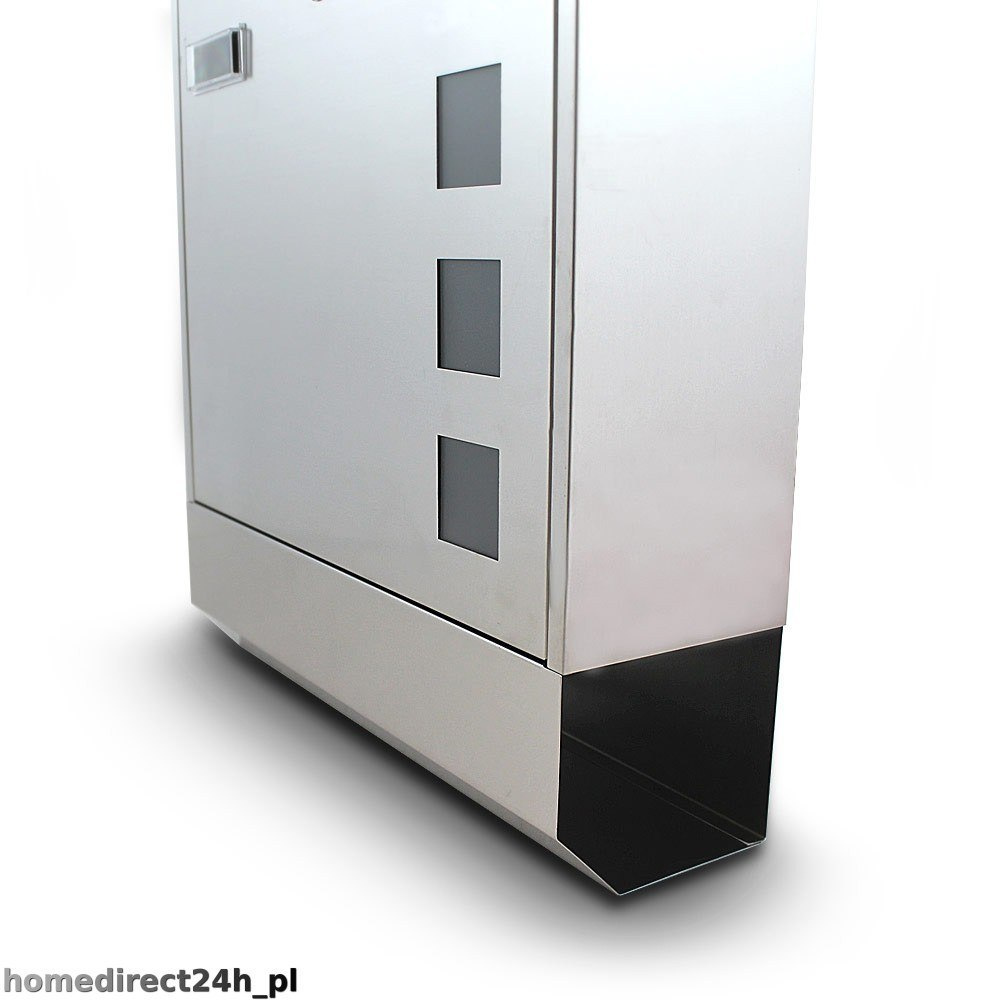 Skrzynka pocztowa na listy z gazetnikiem ze stali inox Skrzynka pocztowa na listy z gazetnikiem ze stali inox