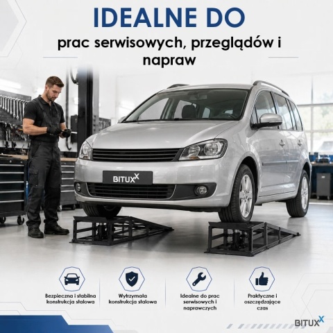 2x Rampa najazdowa podnośnik hydrauliczny 2T BITUXX czarne