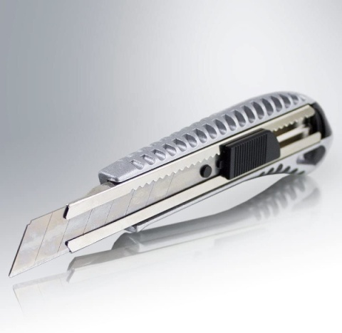 25szt. Nożyk Do Tapet 18mm Aluminiowy Łamane Ostrze