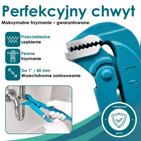 Klucz nastawny szwedzki do rur 1" 90°