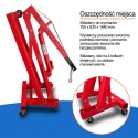 Składany hydrauliczny żuraw warsztatowy / podnośnik do silników 2000 kg, czerwony, BITUXX