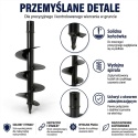 Świder do ziemi / sadzenia / ślimakowy do urządzenia wiertniczego 100x400 mm