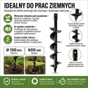 Świder do ziemi / świder ogrodowy / świder ślimakowy do urządzenia wiertniczego 100x600 mm
