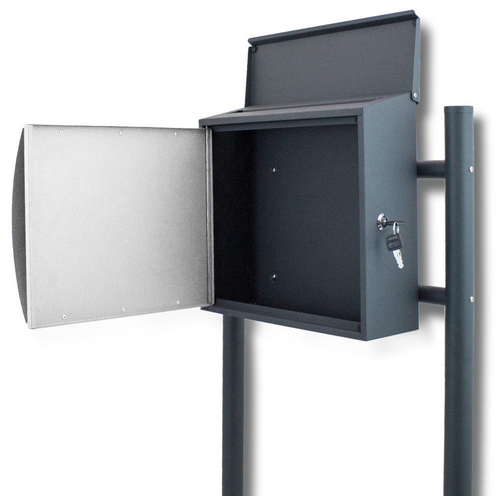 Stojąca skrzynka pocztowa system letterbox boczny zamek ciemnoszary / jasnoszary Stojąca skrzynka pocztowa system letterbox boczny zamek ciemnoszary / jasnoszary