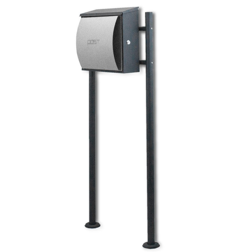 Stojąca skrzynka pocztowa system letterbox boczny zamek ciemnoszary / jasnoszary Stojąca skrzynka pocztowa system letterbox boczny zamek ciemnoszary / jasnoszary