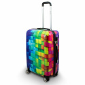 walizki zestaw kolorowe kwadraty